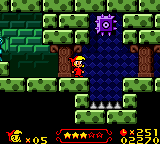 Wendy: Every Witch Way (Game Boy Color) screenshot: These purple foes react inversely to gravity - down is up for them!