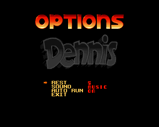 Dennis the Menace (Amiga) screenshot: Options