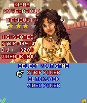 Sexy Poker 2004 (J2ME) screenshot: Game selection screen for Kisha