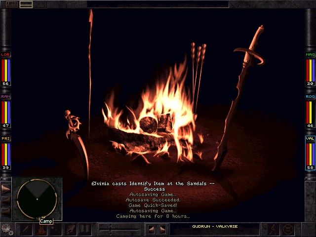 Wizardry 8 (Windows) screenshot: "Camp" screen