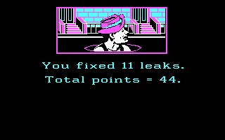 The Honeymooners (DOS) screenshot: The status of Ed's sewer work.