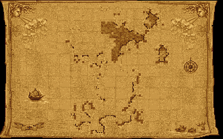Seven Cities of Gold: Commemorative Edition (DOS) screenshot: New world map