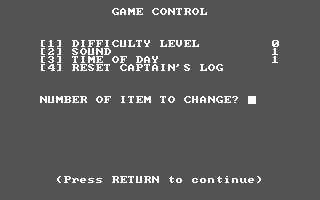 GATO (DOS) screenshot: The game options screen.