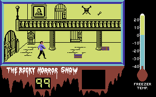 The Rocky Horror Show (Commodore 64) screenshot: Starting location