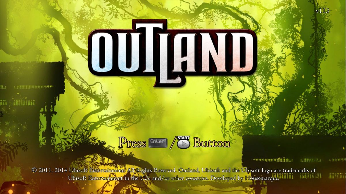 Outland (Windows) screenshot: Title screen