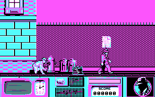 Dick Tracy (DOS) screenshot: Ducking. (CGA)