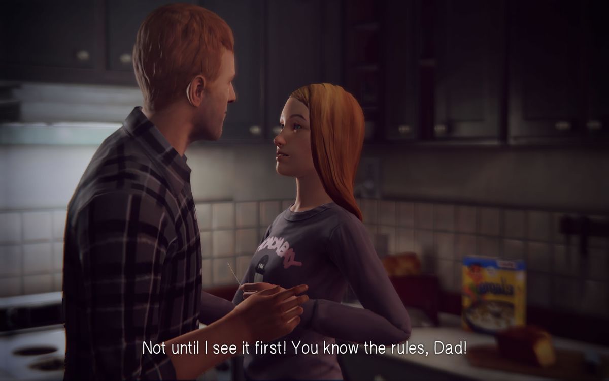 Life Is Strange: Season Pass - Episodes 2-5 (Windows) screenshot: <i>Episode 3</i>: back in the past - Chloe and her father about five years ago.