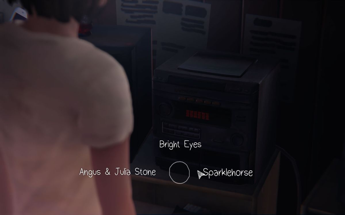 Life Is Strange: Season Pass - Episodes 2-5 (Windows) screenshot: <i>Episode 3</i>: you get to choose the music in Chloe's room.