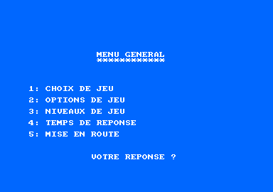 Des Chiffres et des Lettres (Amstrad CPC) screenshot: Main menu