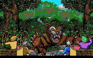 Champion of the Raj (DOS) screenshot: Sometimes the tiger gets you! (VGA)