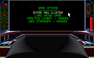 Hyperspeed (DOS) screenshot: Main menu