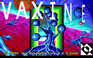 Vaxine (DOS) screenshot: Title screen (EGA)