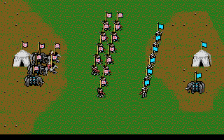Champion of the Raj (DOS) screenshot: Manually directing troop movements in combat. (VGA)