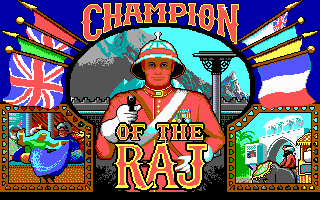 Champion of the Raj (DOS) screenshot: Title screen (EGA)