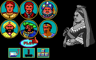 Champion of the Raj (DOS) screenshot: Player selection (EGA)
