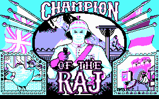Champion of the Raj (DOS) screenshot: Title screen (CGA)
