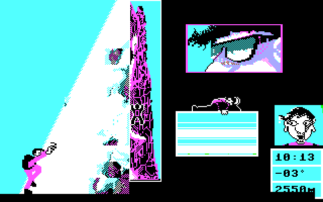 Final Assault (DOS) screenshot: climbing a mountain