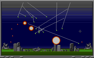 The Final Conflict (DOS) screenshot: A bit of Missile Command practice