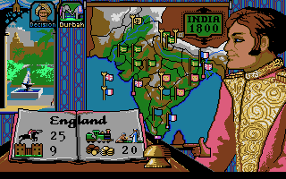 Champion of the Raj (DOS) screenshot: India map (VGA)