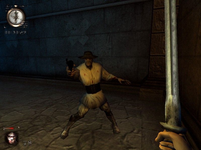 Nosferatu: The Wrath of Malachi (Windows) screenshot: Villager with gun