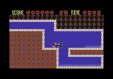 Fearless Fred and the Factory of Doom (Commodore 64) screenshot: Electrocuted by some robot
