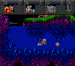Norse by Norse West: The Return of the Lost Vikings (SNES) screenshot: Eric can breath under water thanks to his new elm.