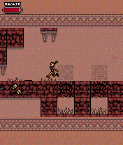Tomb Raider: Quest for Cinnabar (J2ME) screenshot: Jump over spikes to avoid taking damage from them.