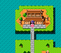 Tenchi o kurau II: Shokatsu Kōmei-den (NES) screenshot: In your home town