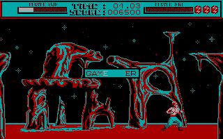 No Exit (DOS) screenshot: Game over! (CGA)