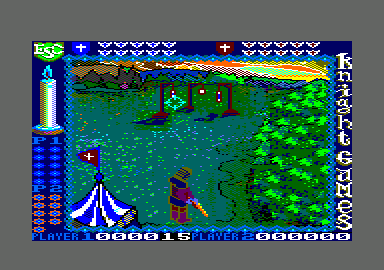 Knight Games (Amstrad CPC) screenshot: The crossbow game