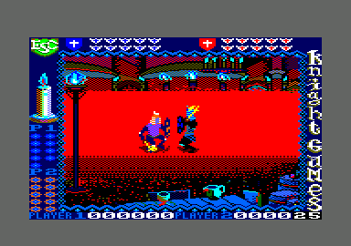 Knight Games (Amstrad CPC) screenshot: Axes - This is no time for dancing!