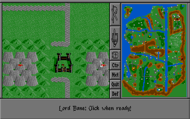 Warlords (DOS) screenshot: Game starts