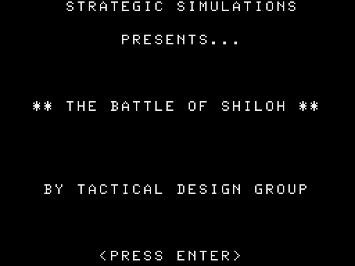 The Battle of Shiloh (TRS-80) screenshot: Title