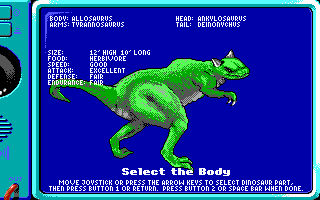 Designasaurus II (DOS) screenshot: That one's my creation -- nice, eh?