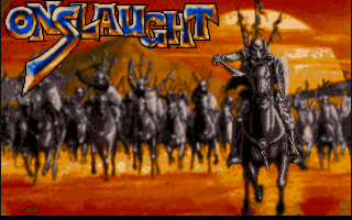 Onslaught (DOS) screenshot: Title screen (VGA)