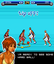 AND 1 Streetball (J2ME) screenshot: Flashy tip off in the beginning of the game