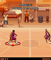 AND 1 Streetball (J2ME) screenshot: The moves are explained in the tutorial.