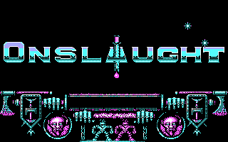Onslaught (DOS) screenshot: Logo (CGA)