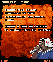 AND 1 Streetball (J2ME) screenshot: Introduction of the AND 1 Challenge mode