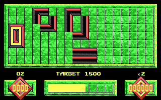 Loopz (DOS) screenshot: I got this loop together even faster! (CGA)