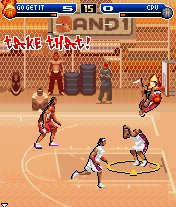AND 1 Streetball (J2ME) screenshot: The white team is impressed.