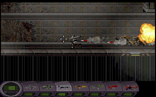 Abuse (DOS) screenshot: Incoming! Two rockets on my tail
