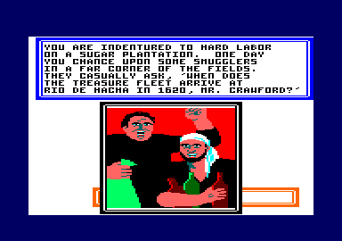 Sid Meier's Pirates! (Amstrad CPC) screenshot: Your story