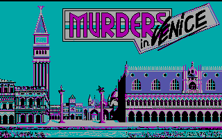 Murders in Venice (DOS) screenshot: Title screen (CGA)