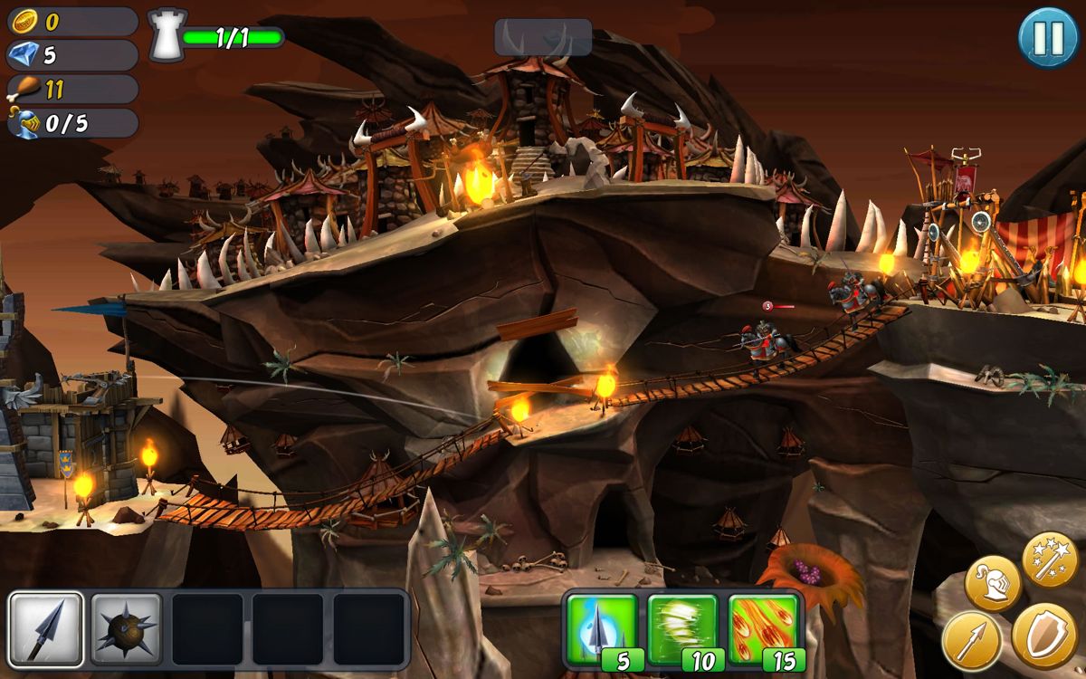 CastleStorm: Free to Siege (Android) screenshot: The enemy sends out the troops.