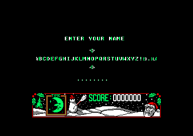 The Official Father Christmas (Amstrad CPC) screenshot: What's wrong with using the keyboard for these?