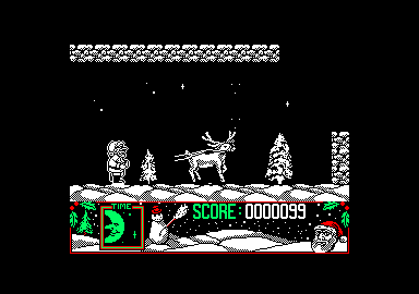 The Official Father Christmas (Amstrad CPC) screenshot: Found the sleigh