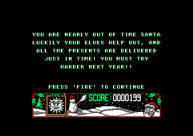 The Official Father Christmas (Amstrad CPC) screenshot: Game over