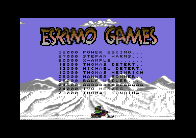 Eskimo Games (Commodore 64) screenshot: And the board