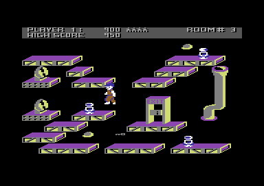 Ollie's Follies (Commodore 64) screenshot: This is me learning that fact....